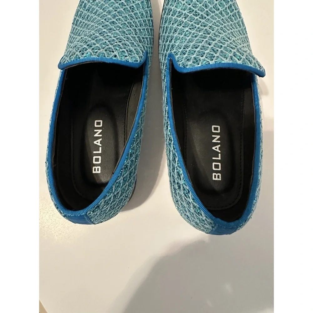 Bolano Sarlo-025 Sparkly Turquoise Mens Shoes 7.5 Prom Wedding Costume